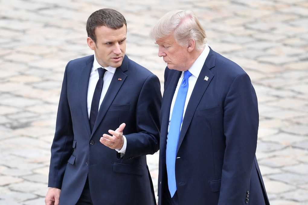 French President Emmanuel Macron and US President Donald Trump at the Invalides in Paris. Photo: Xinhua