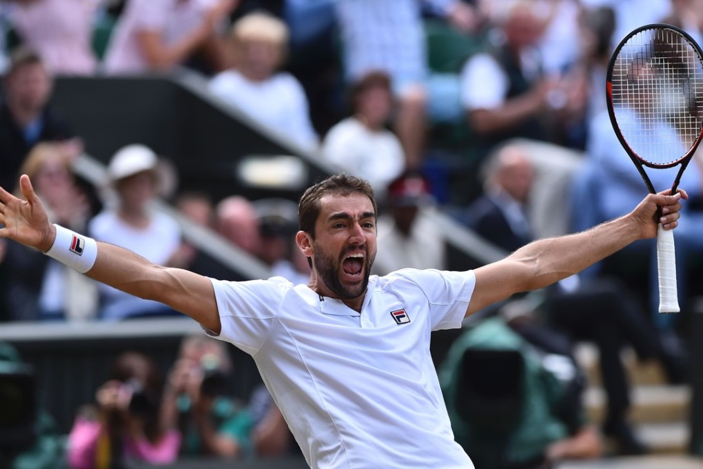 Croatia's Marin Cilic celebrates after beating Sam Querrey. Photos: AFP