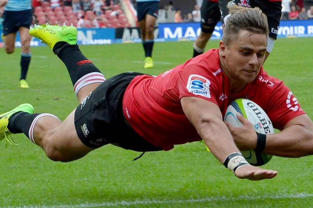 Rohan Janse van Rensburg scores for the Lions during their impressive 2017 campaign. Photo: EPA