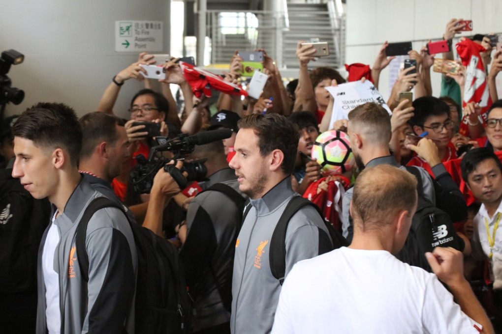 Liverpool received a warm welcome Hong Kong International Airport. Photos: Felix Wong
