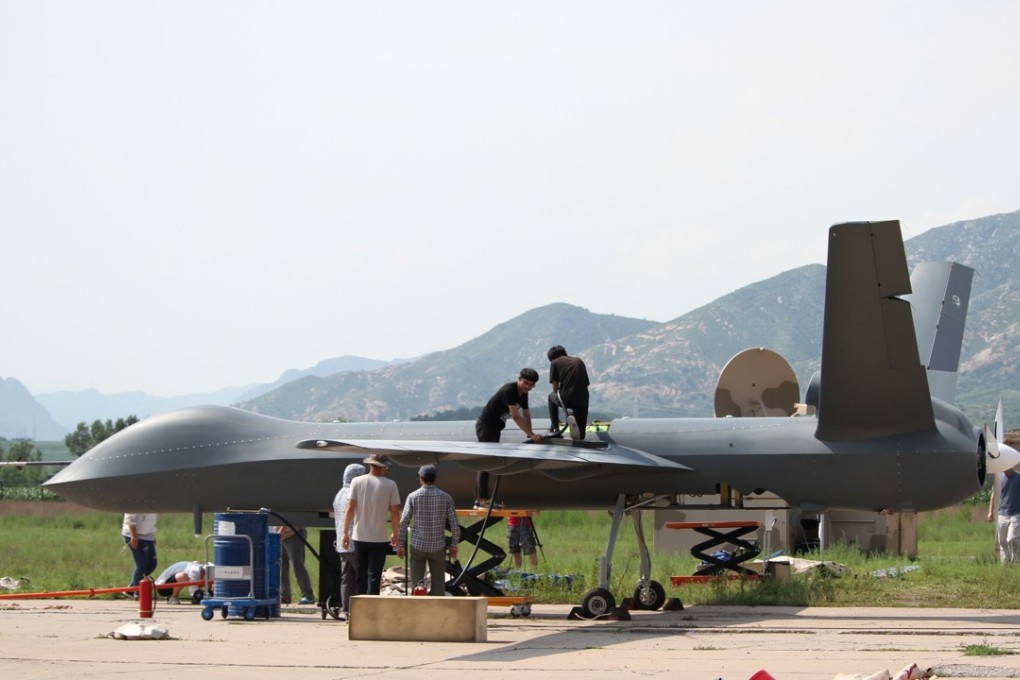 The CH-5 Rainbow is prepared for its trial flight in north China’s Hebei province on Friday. Photo: Xinhua