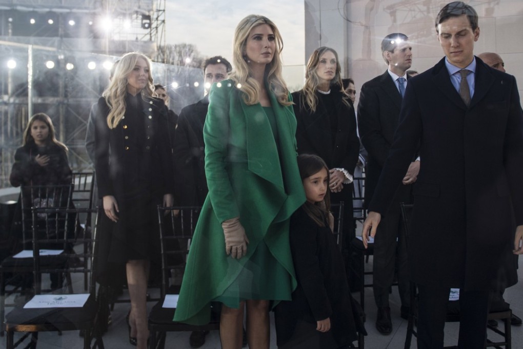 Ivanka Trump and her husband, Jared Kushner, onstage at the Lincoln Memorial during a pre-inaugural concert in Washington on January 19. Washington Post photo by Jabin Botsford.