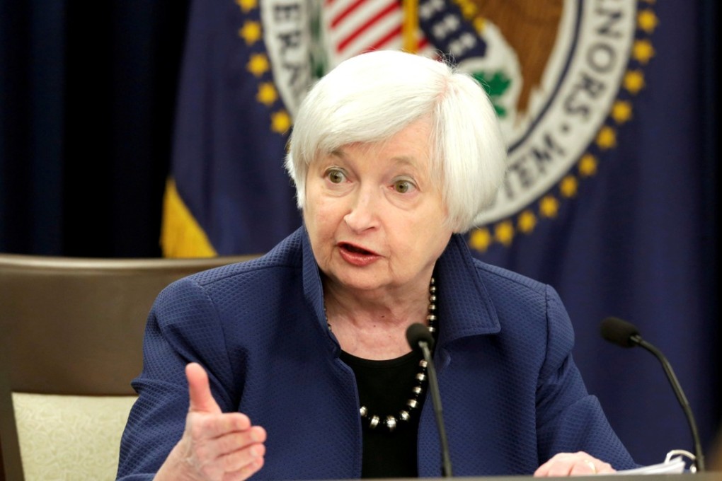 US Federal Reserve Chair Janet Yellen speaks during a news conference after a two day Federal Open Market Committee (FOMC) meeting in Washington DC on March 15. Photo: REUTERS