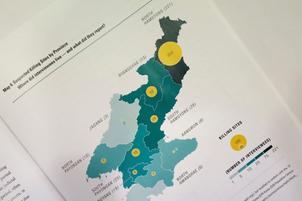 A graphic showing suspected killing sites in North Korea. Photo: Reuters