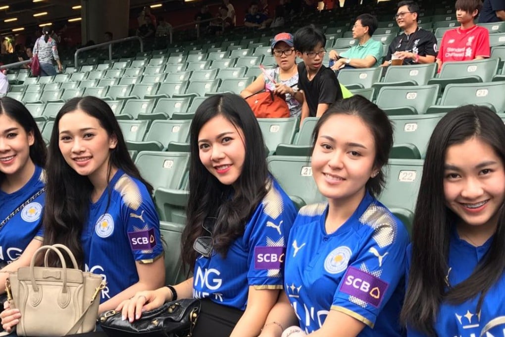 Leicester City fans from Thailand at the Hong Kong Stadium. Photos: Andrew McNicol