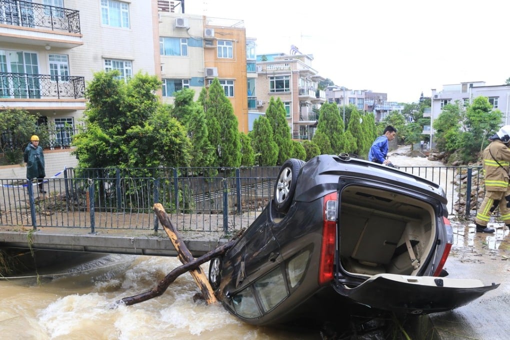 The heavy downpour affected several areas in Tai Po in Hong Kong’s New Territories. Photo: Handout