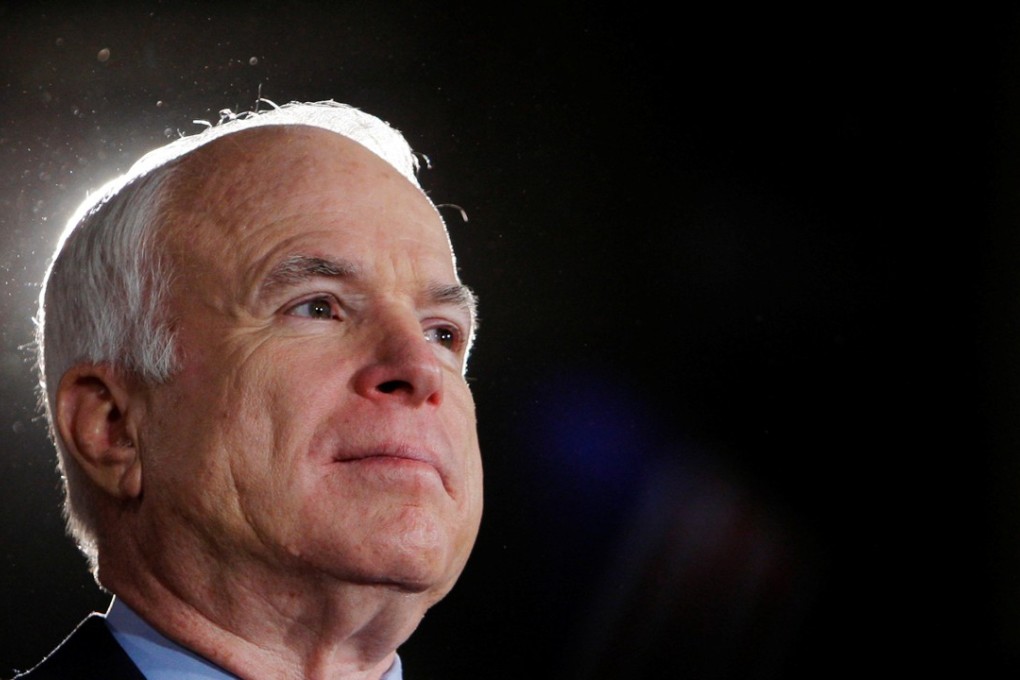 Then-US Republican presidential nominee Senator John McCain is introduced at a campaign rally in Denver in 2008. Photo: Reuters