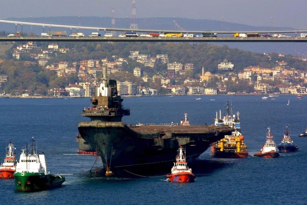 The Liaoning, then called the Varyag, in Istanbul, Turkey, in 2001. Picture: EPA