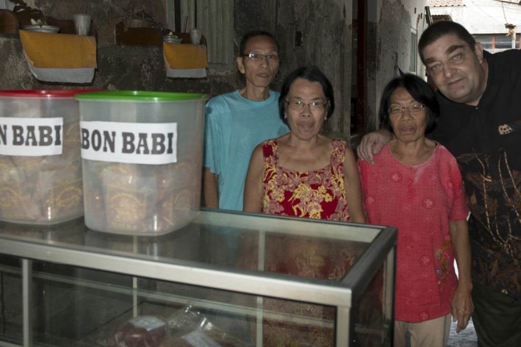 Lapciong sausage makers with chef Antoine Audran, of Potato Head Group, in the north of Bali.