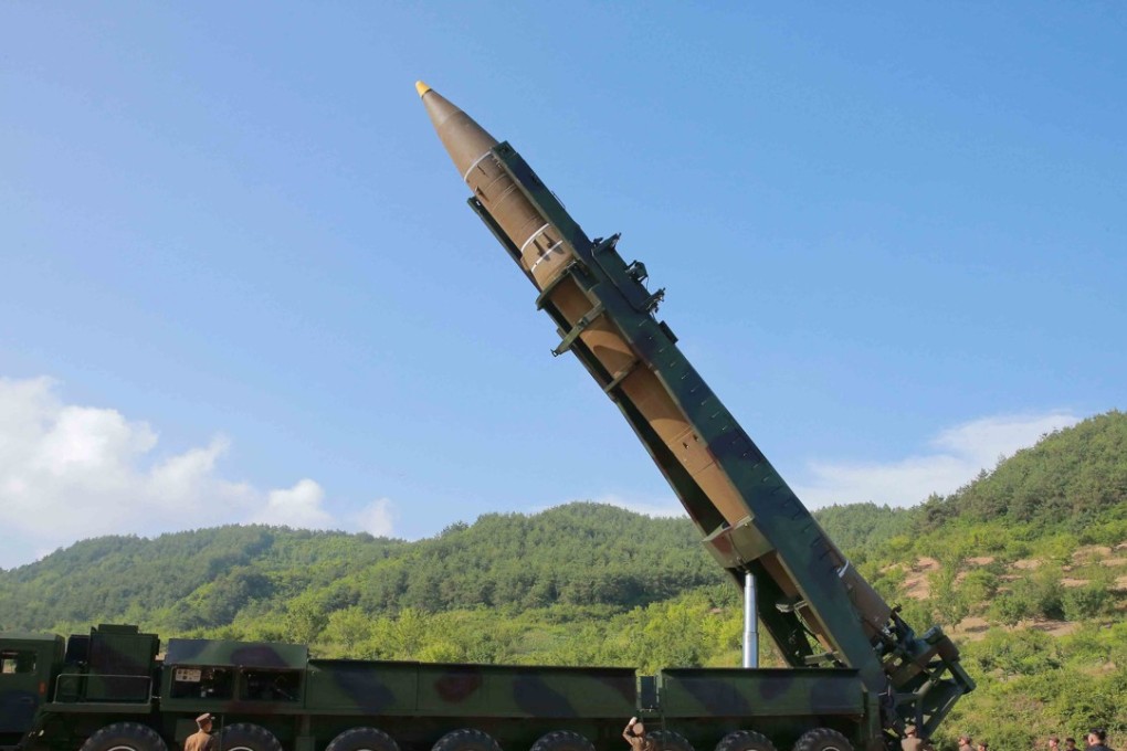This image released by the North Korean Central News Agency allegedly shows a Hwasong-14 intercontinental ballistic rocket Hwasong-14 being prepared for a test launch. Photo: Handout