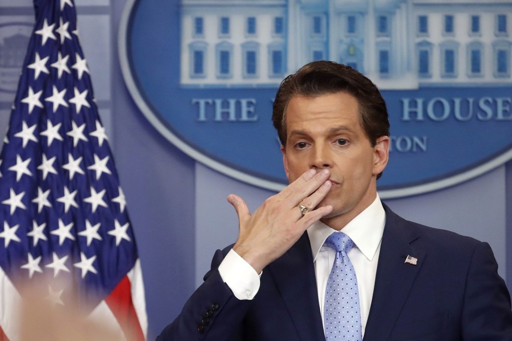 Communications director Anthony Scaramucci answering questions during the daily press briefing at the White House on Friday, July 21, 2017. Photo: AP