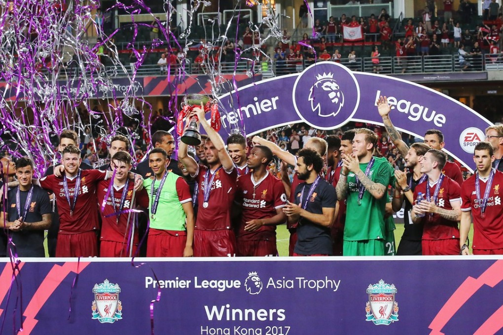Liverpool celebrate their win in the Premier League Asia Trophy at Hong Kong Stadium. Photos: Edward Wong