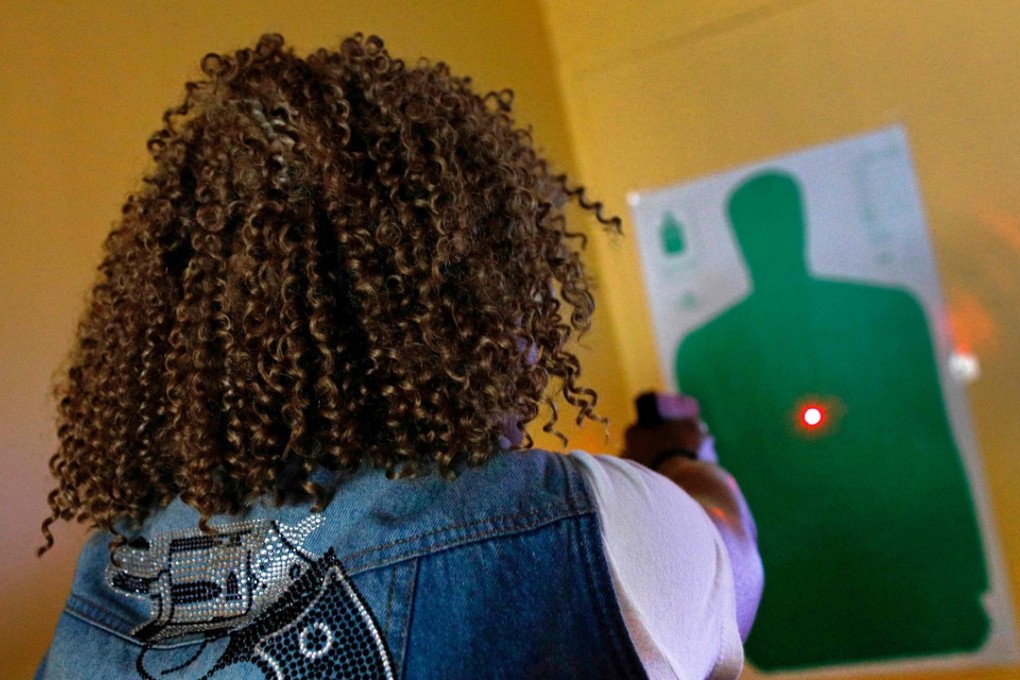 Javondlynn Dunagan of JMD Defence and Investigations in her training classroom in Chicago, Illinois. Photo: AFP