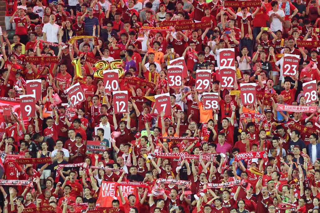 Liverpool fans cheer on their side during the Premier League Asia Trophy. Photo: Edward Wong