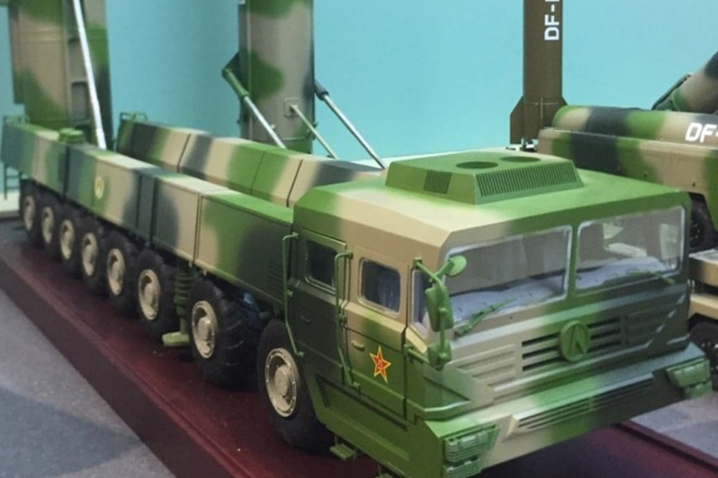 The model of the DF-31AG missile system on display at the museum. Photo: Handout