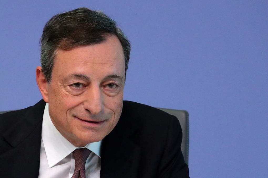 Mario Draghi, president of the European Central Bank, signalled last week he was in no rush to taper quantitative easing. Photo: Bloomberg