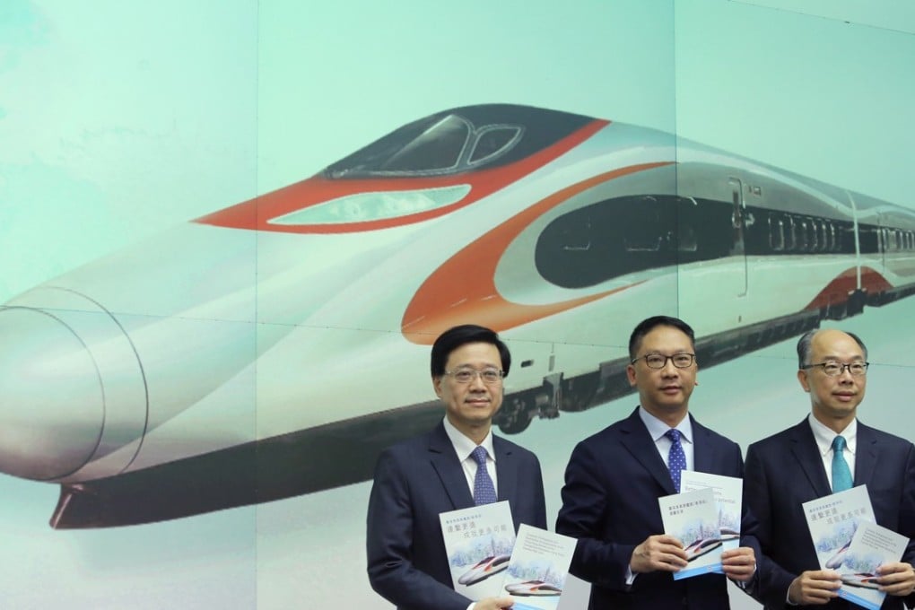 (L-R)Secretary for Security John Lee Ka-chiu, Secretary for Justice Rimsky YuenKwok-keung and Secretary for Transport and Housing Frank Chan Fan. Photo: Sam Tsang