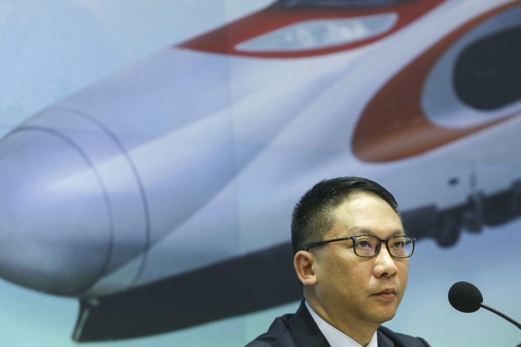 Secretary for Justice Rimsky Yuen unveils details of the joint checkpoint at the West Kowloon terminus. Photo: Sam Tsang