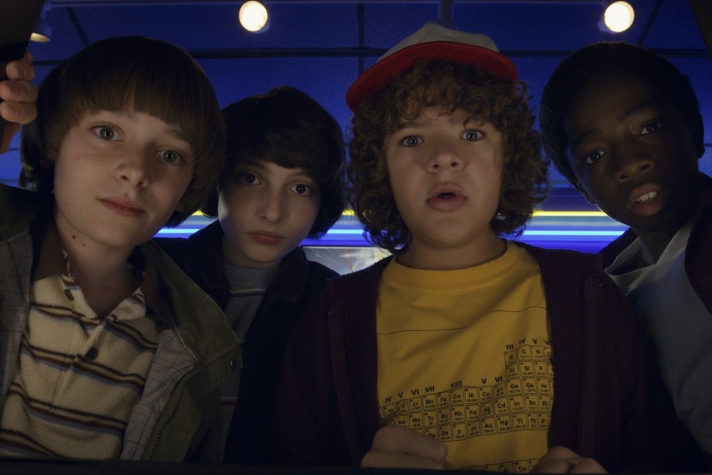 From left: Noah Schnapp, Finn Wolfhard, Gaten Matarazzo and Caleb McLaughlin in Stranger Things. Photo: courtesy of Netflix