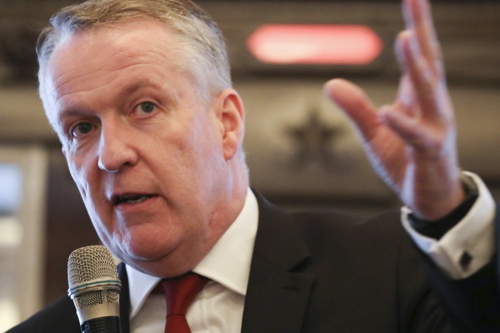 Malaysia Airlines chief executive officer Peter Bellew speaks at the Orient Aviation Luncheon at the China Club in Central. Photo: SCMP / Nora Tam