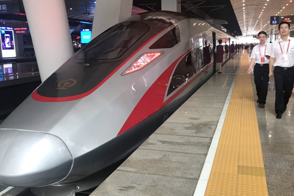 The new Fuxing bullet trains were unveiled in June and will travel between Beijing and Shanghai at 350km/h. Photo: Xinhua