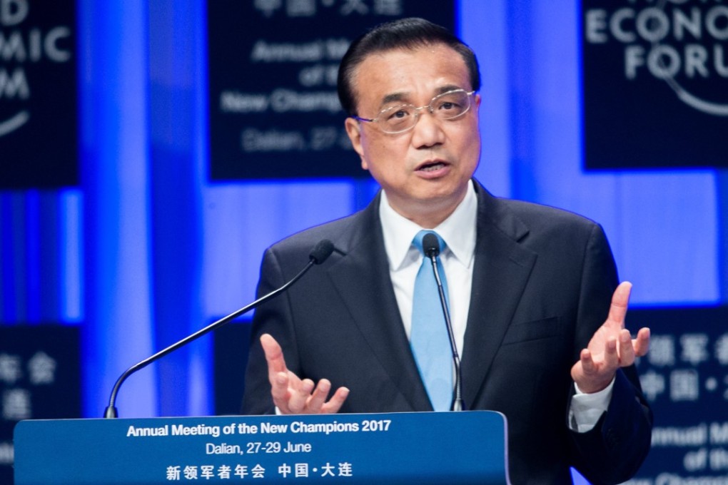 China’s Premier Li Keqiang pictured at the World Economic Forum in Dalian last month. Photo: EPA