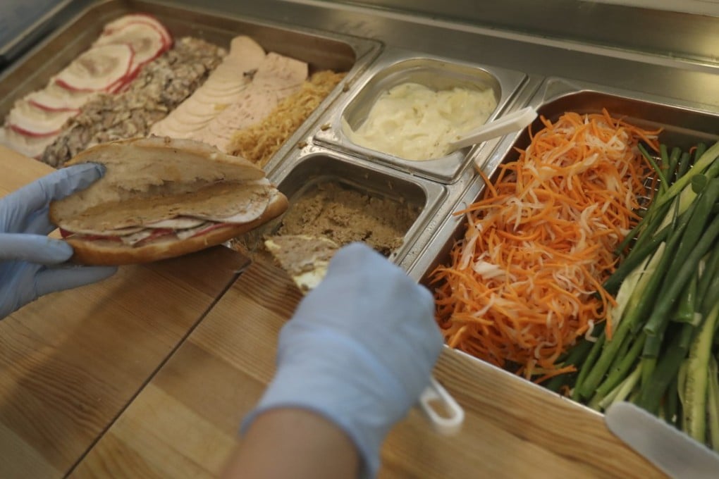 The banh mi filling station at Le Petit Saigon. Photo: Nora Tam