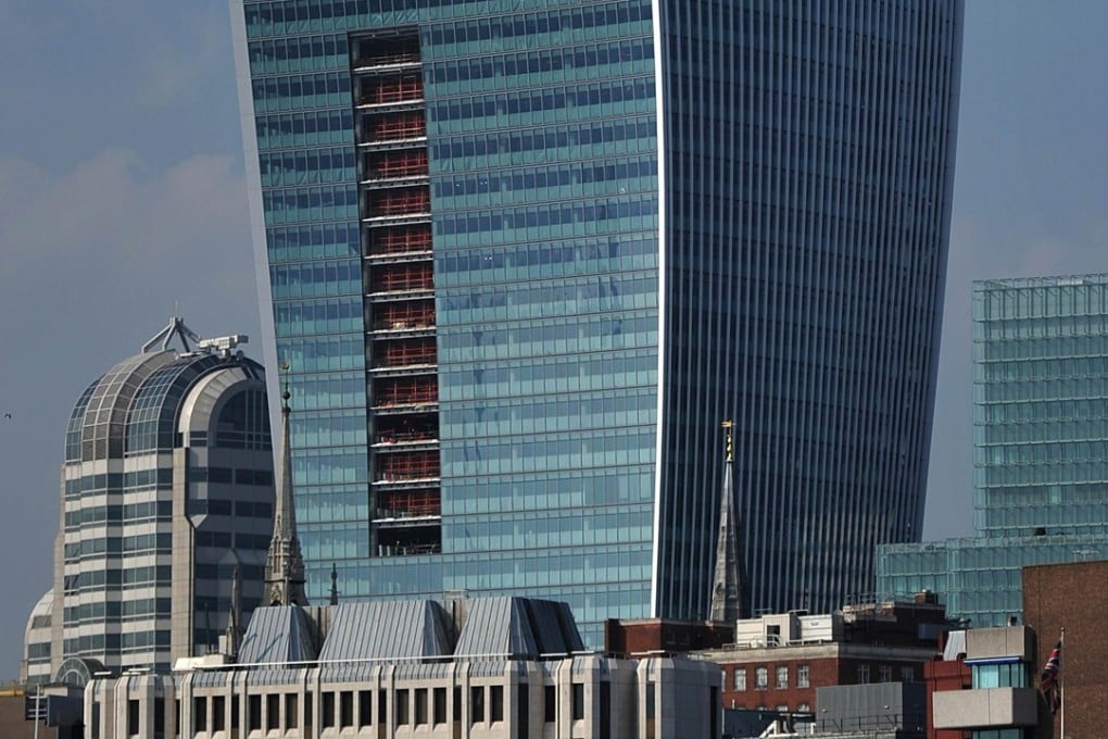 A view of the ‘Walkie Talkie’ tower in central London, which is being purchased by Hong Kong’s LKK in the country’s biggest ever office deal. Photo: AFP