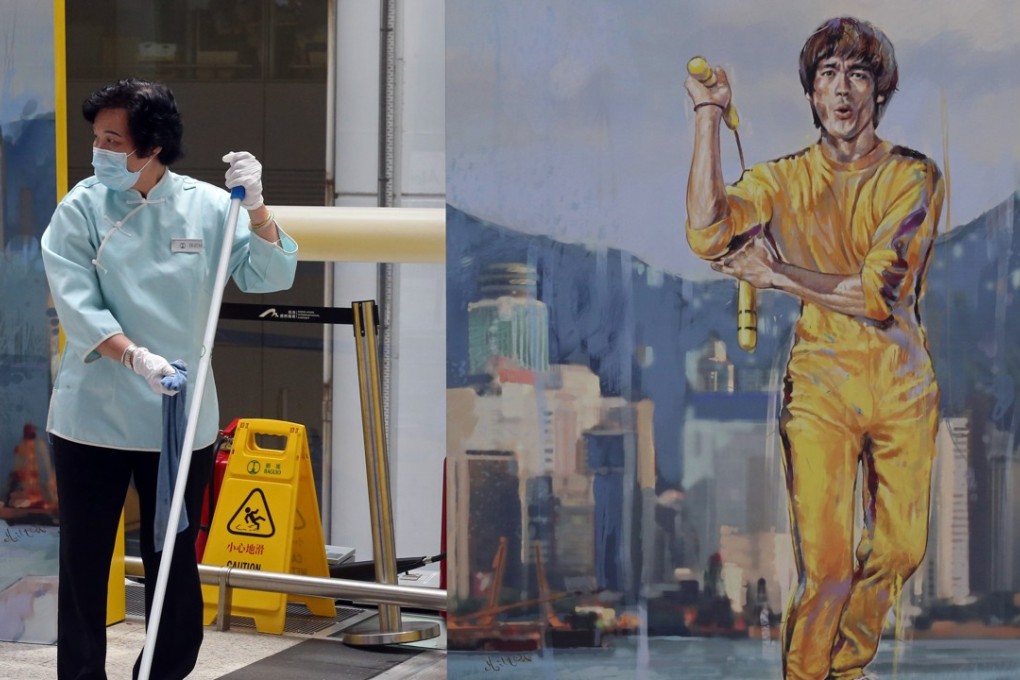Bruce Lee murals seen at the Hong Kong International Airport. Photo: K. Y. Cheng