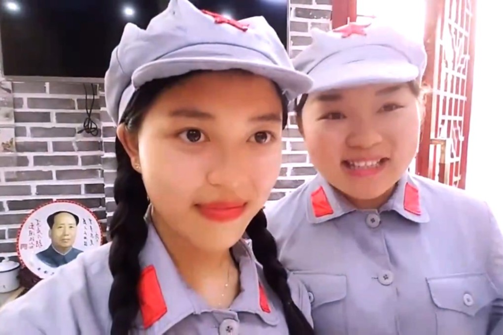Douyu hosts stream live in Red Army uniforms. Photo: Handout.