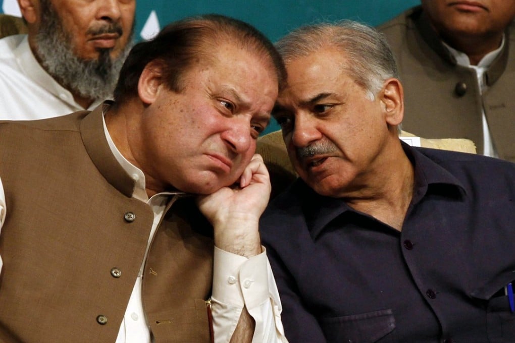 File photo of Nawaz Sharif and his brother Shahbaz. Photo: EPA