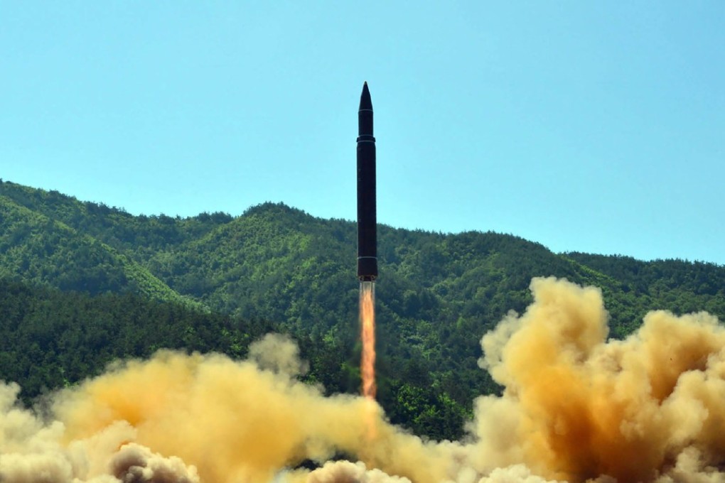 North Korea test-fires an intercontinental ballistic missile on July 4. Photo: AFP