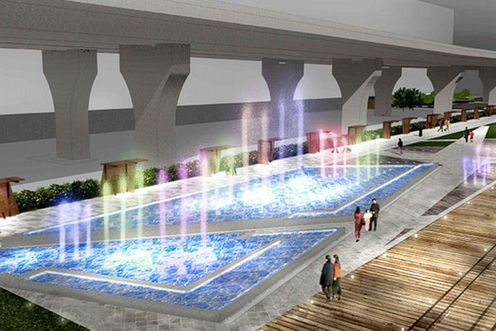The proposed water fountain on the Kwun Tong harbourfront. Photo: Handout