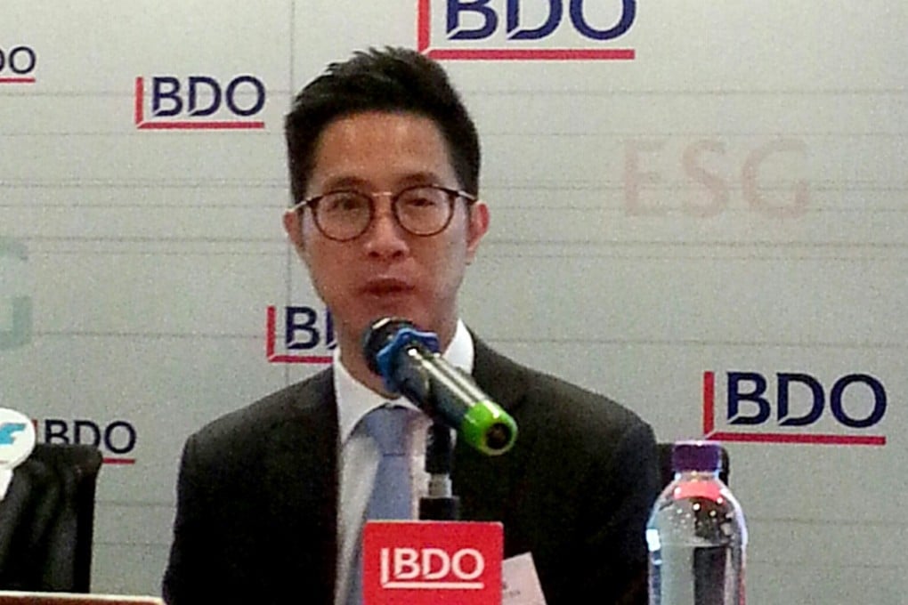 Ricky Cheng, head of risk advisory of BDO, said action is needed to raise the level of ESG reporting and quality of disclosure of Hong Kong companies to match international standards. Photo: SCMP