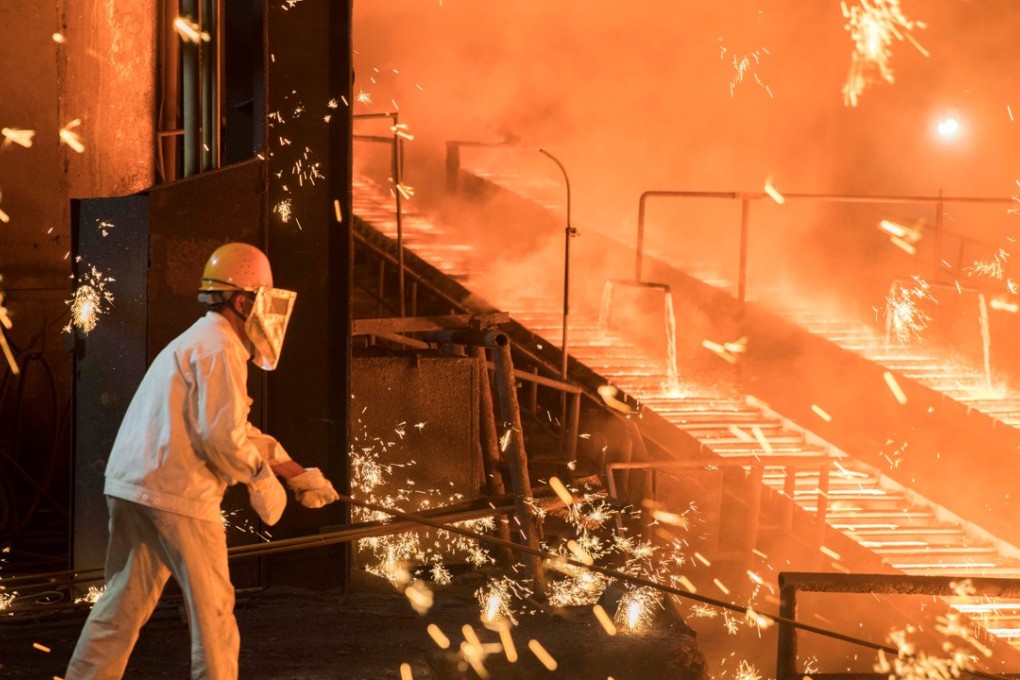 Inside a steel plant owned by Shandong Iron & Steel Group in Jinan, Shandong province. Photo: Reuters