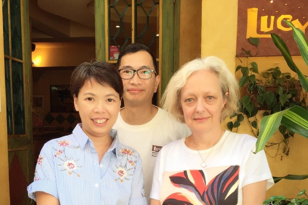 Henry Kwan and his wife, Ines Kwan, the new owners of Lucy’s, and its former owner and founder, Lucy Humbert, at the Stanley restaurant. Photo: courtesy of Lucy's