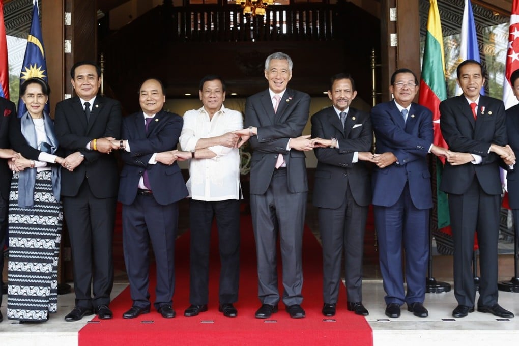 Leaders of all 10 Asean nations at a summit in Pasay City, south of Manila, on April 29. Hosted by chair country the Philippines, the April 26-29 summit aimed to promote unity among the bloc’s members and its global partners. Photo: EPA