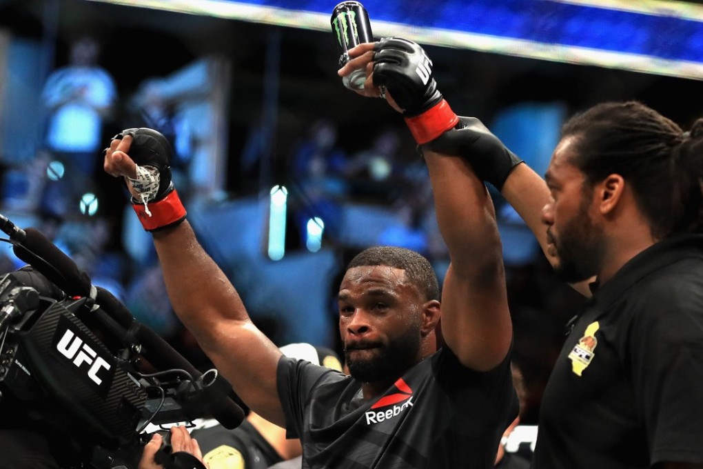 Tyron Woodley celebrates his win over Demian Maia at UFC 214. Photo: AFP