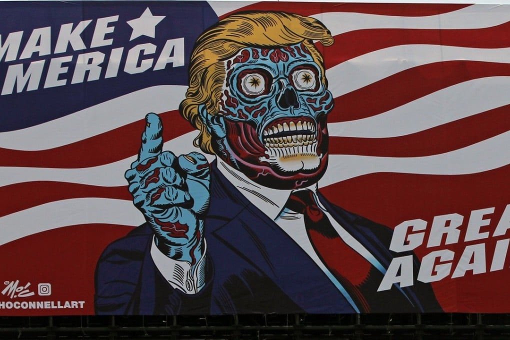 A billboard artwork by US artist Mitch O'Connell shows an allegory of US President Donald Trump with the slogan 'Make America Great Again,' installed in Mexico City. Photo: EPA