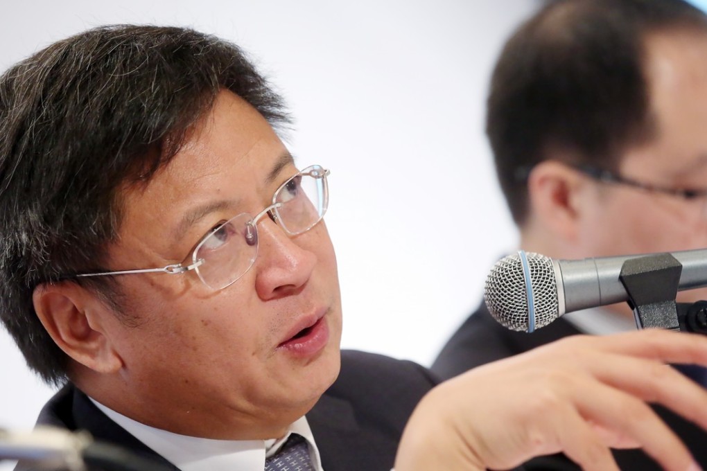 Sunac China’s founder and chairman Sun Hongbin at the company’s 2015 interim result announcement in Hong Kong in on August 25 in 2015. Photo: SCMP