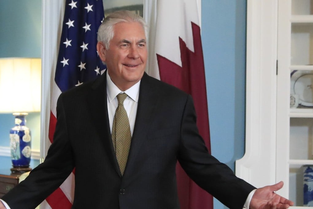 Secretary of State Rex Tillerson gestures in his office. The Secretary is visiting the Philippines, Thailand and Malaysia starting on Saturday, August 5, and through August 9. Photo: AP