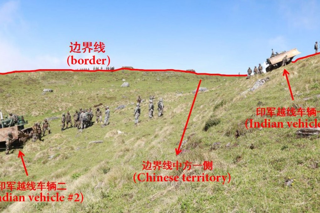 The Chinese foreign ministry released photographs of what it says is Indian personnel and equipment in its territory. (Translation by SCMP)