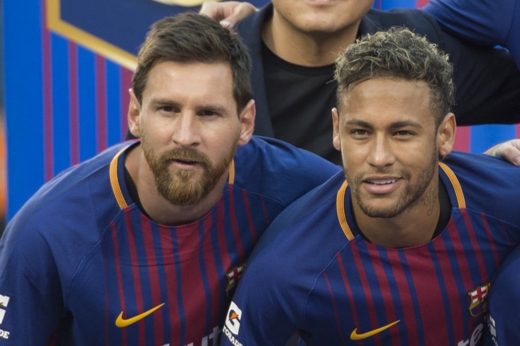 Lionel Messi (left) poses with Neymar before their International Champions Cup match against Juventus. Photo: AFP
