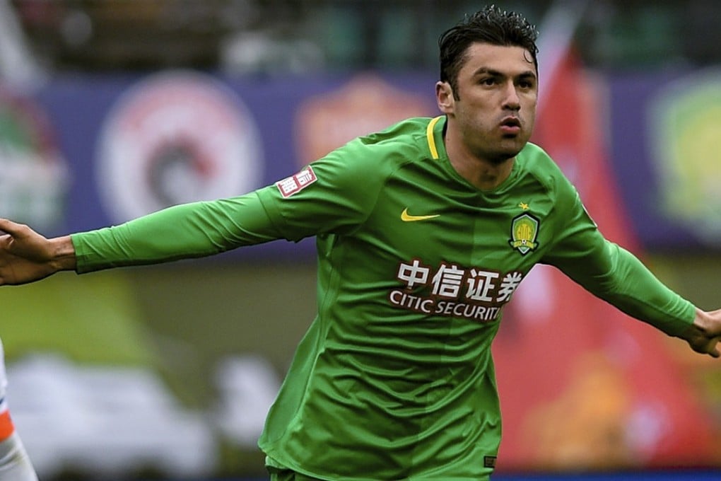 Turkish striker Burak Yilmaz scored eight goals in 11 appearances for Beijing Guoan this season. Photo: Xinhua中赫國安隊。 新華社記者劉續攝