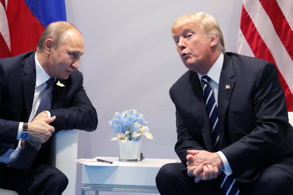 US President Donald Trump and Russian President Vladimir Putin meet on the sidelines of the G20 summit in Hamburg, on July 7. Alleged Russian interference in the 2016 US presidential election is just one of the controversies to have rocked the Trump administration. Photo: EPA