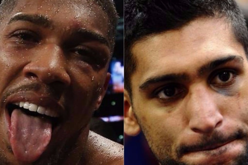 Anthony Joshua and Amir Khan. Photos: Reuters, AFP