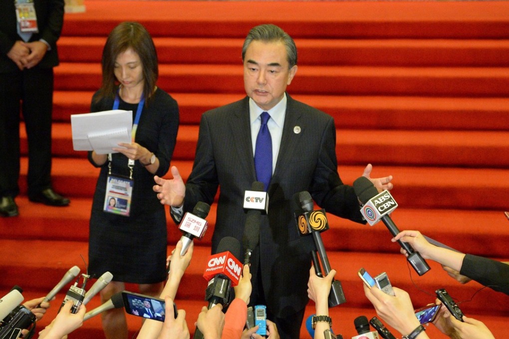 China's Foreign Minister Wang Yi speaks during a press conference on the sidelines of the Asean regional security forum in Manila. Photo: AFP