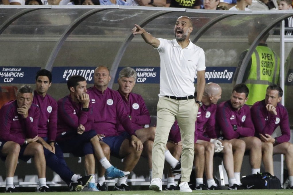 Manchester City manager Pep Guardiola has spent big in the summer transfer window as his side looks to catch Chelsea. Photo: AP