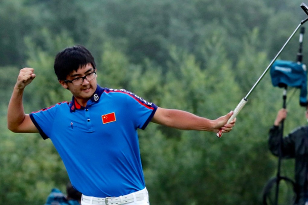 China’s Dou Zecheng celebrates winning the Yunnan Open last year. Photo: Liu Zhuang.