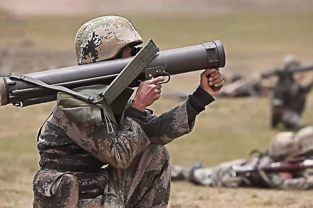 Chinese troops hold a military drill in Tibet amid a standoff with India on the border. Photo: Handout